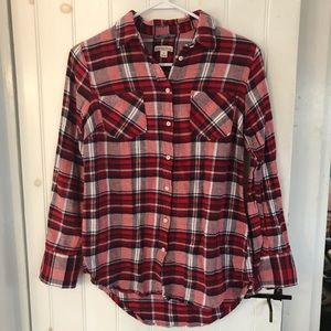 Merona Red Plaid Flannel Small